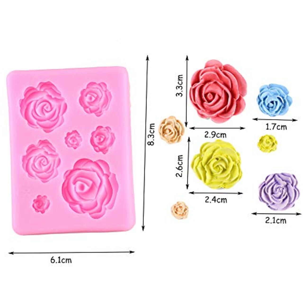 2 Pieces Rose Flowers silicone molds Cake Chocolate Mold wedding Cake Decorating Tools Fondant Sugarcraft Cake Molds